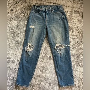 High waisted straight jeans